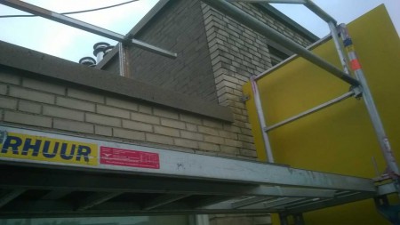 metselwerk met hogedruk gereinigd